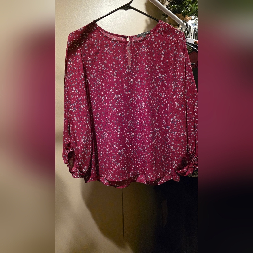 Women's Floral Blouse - Red